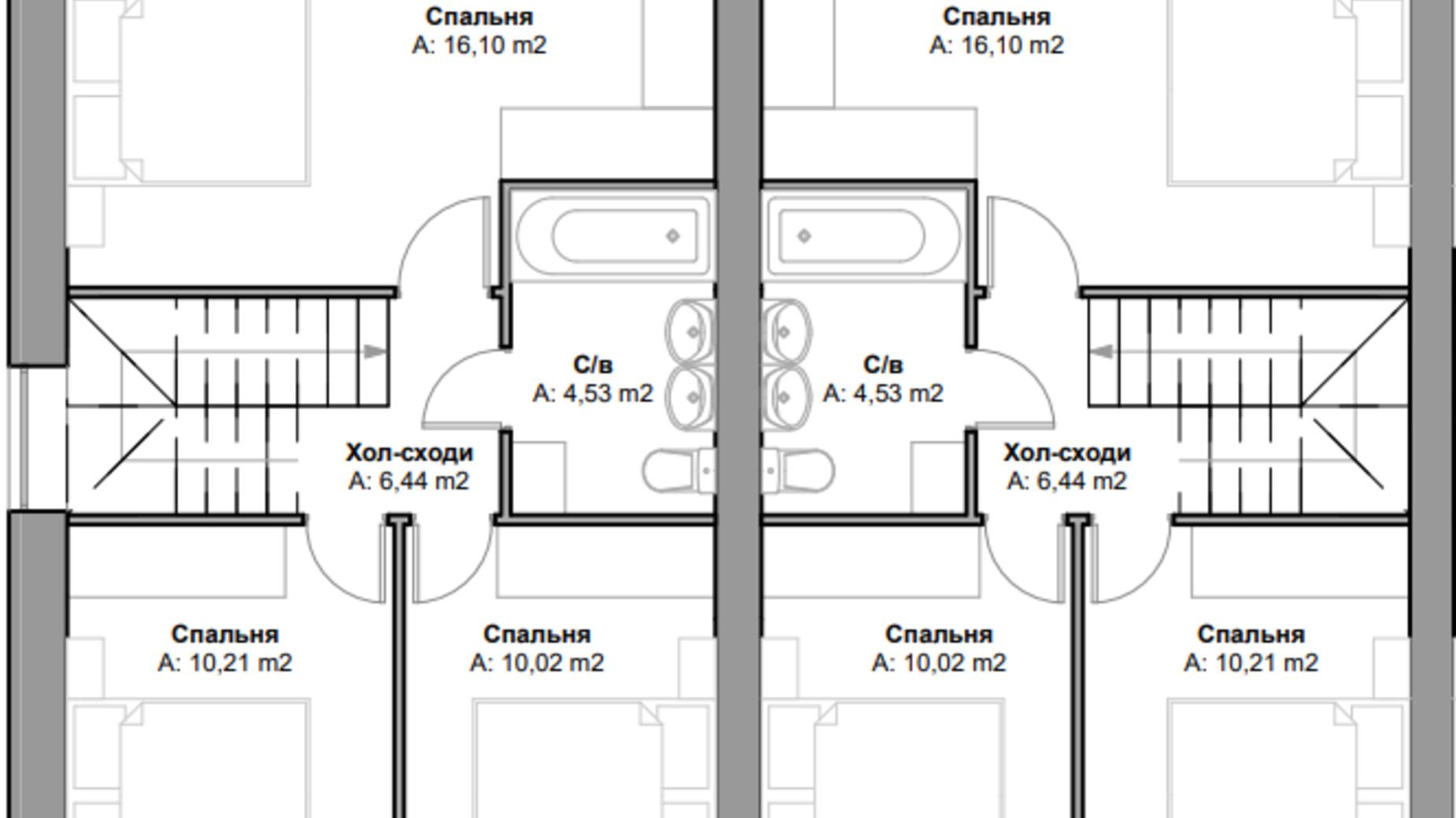 Планування таунхауса в КМ Brooklyn 2 91.51 м², фото 515823