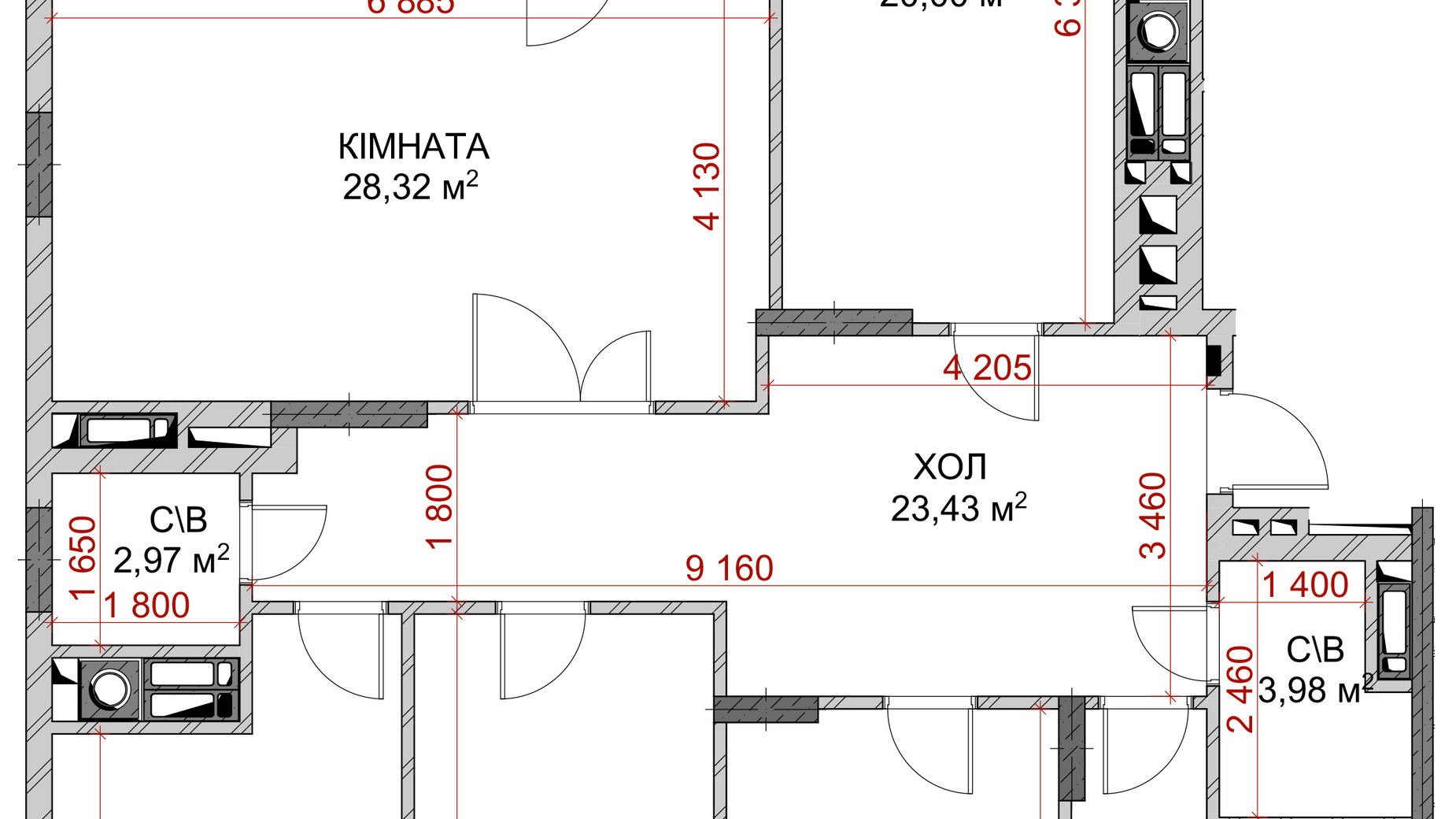 Планування 5-кімнатної квартири в ЖК Riverside 138.47 м², фото 516488