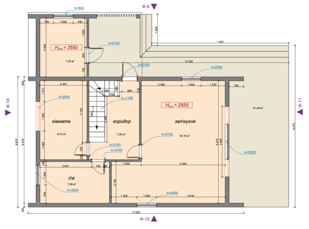 КГ Схили: планировка 4-комнатной квартиры 114 м²