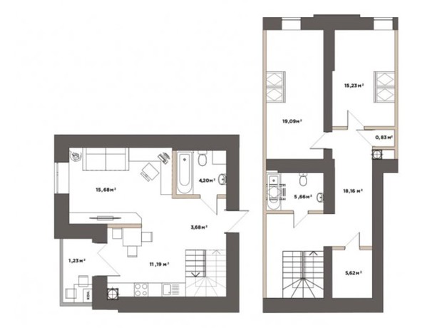 ЖК Park Residence: планування 3-кімнатної квартири 103.8 м²