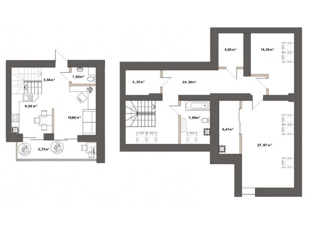 ЖК Park Residence: планировка 3-комнатной квартиры 126.31 м²