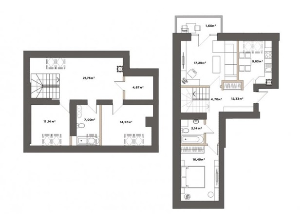 ЖК Park Residence: планировка 4-комнатной квартиры 123.47 м²