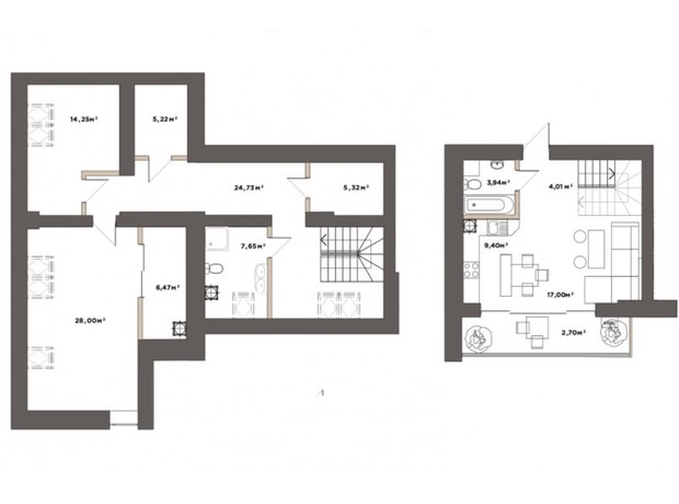 ЖК Park Residence: планировка 3-комнатной квартиры 128.69 м²