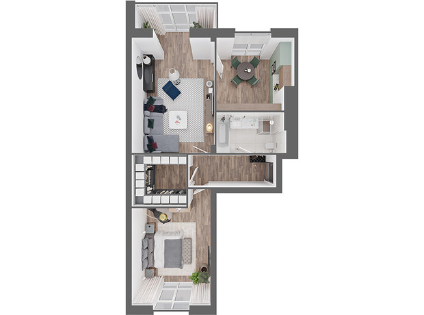 ЖК Новый Град: планировка 2-комнатной квартиры 85.2 м²