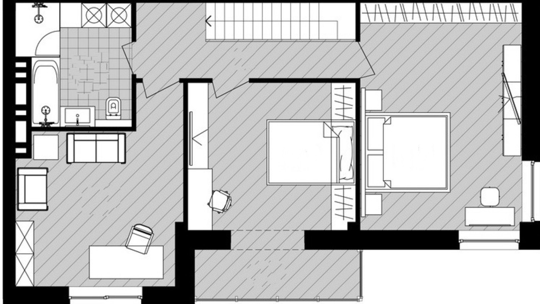 Планировка много­уровневой квартиры в ЖК Новый Град 156.28 м², фото 523195