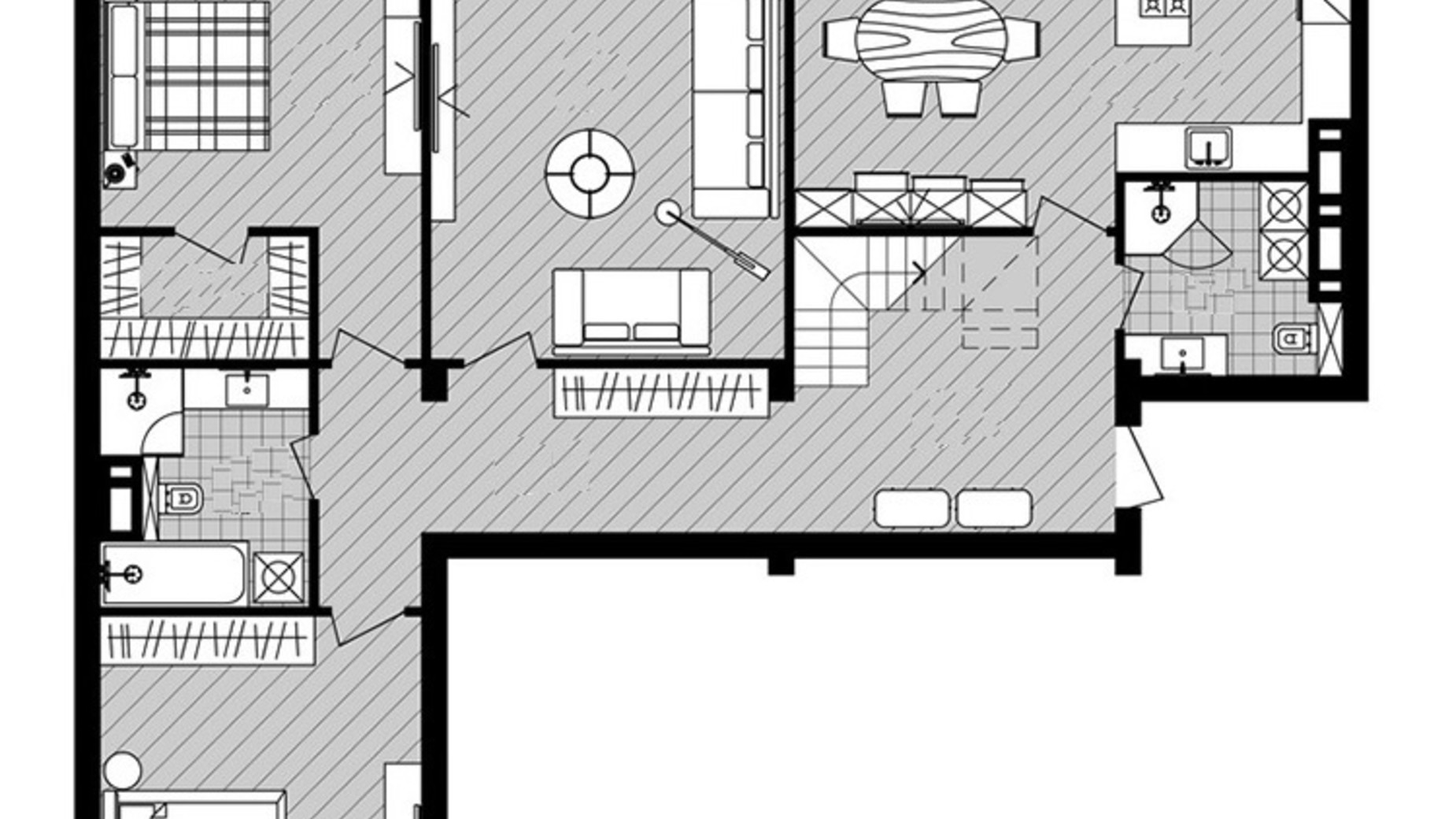 Планировка много­уровневой квартиры в ЖК Новый Град 282.1 м², фото 523201