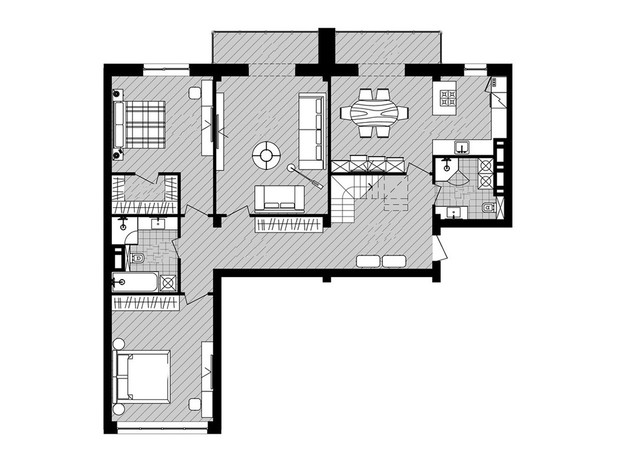 ЖК Новый Град: планировка 7-комнатной квартиры 282.1 м²
