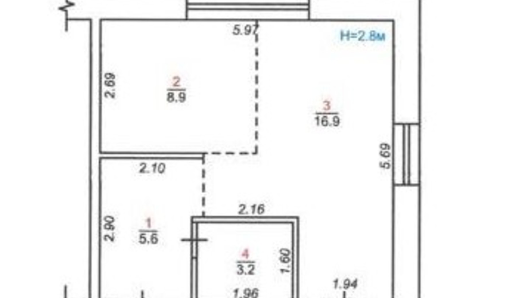 Планування 2-кімнатної квартири в ЖК Мюнхен 43.8 м², фото 524714