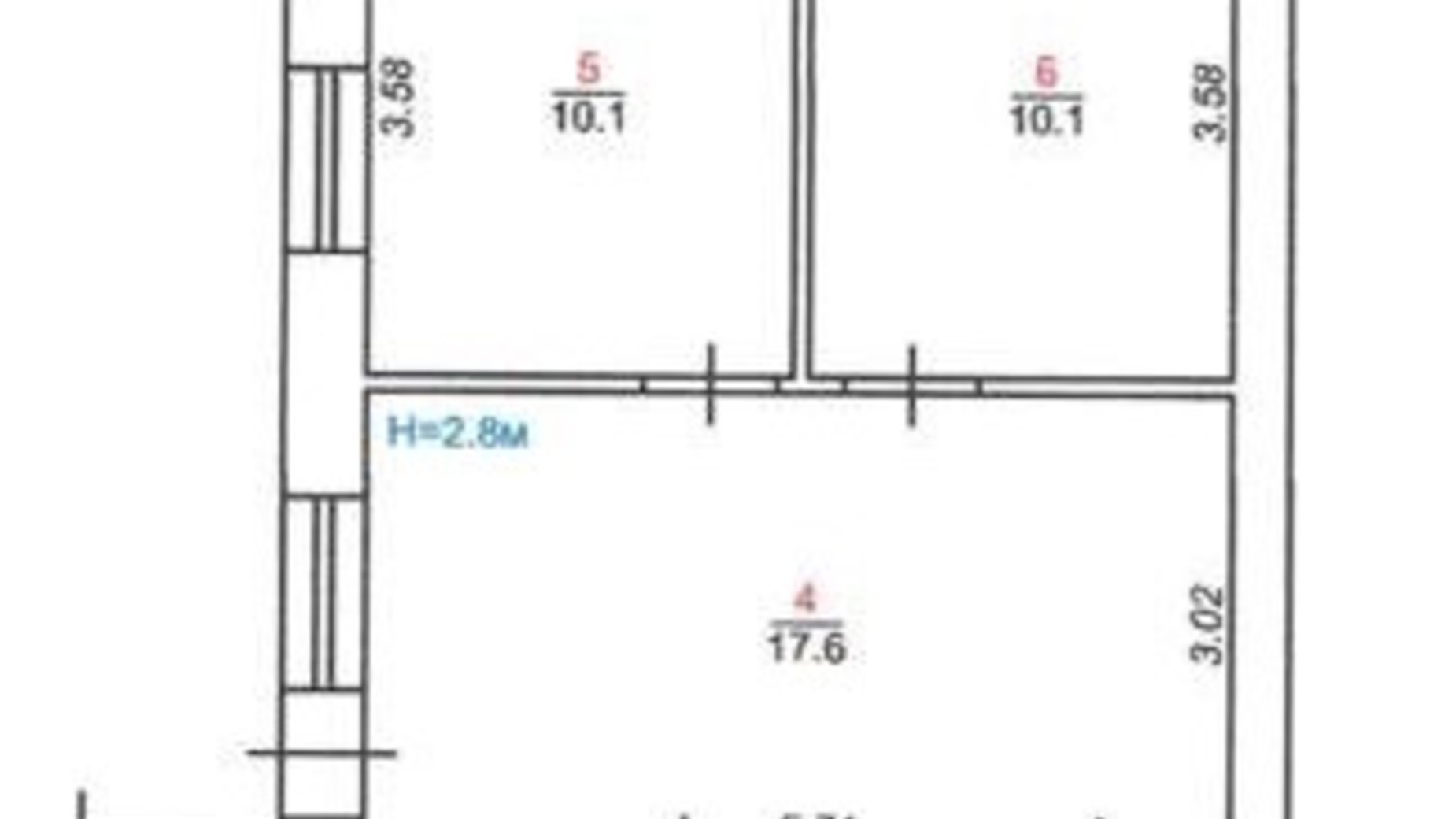 Планировка 3-комнатной квартиры в ЖК Мюнхен 59.8 м², фото 524722
