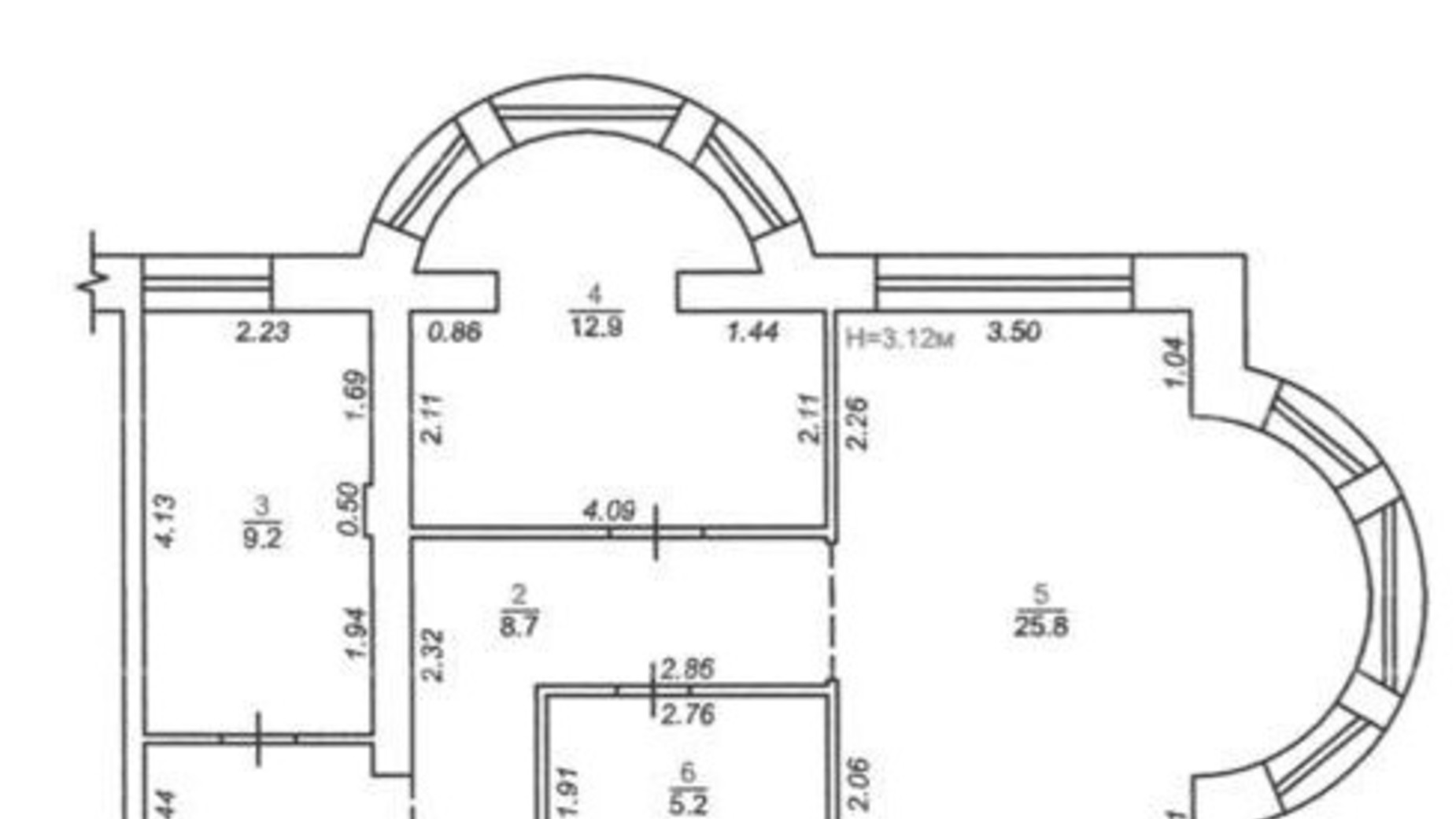 Планування 3-кімнатної квартири в ЖК Мюнхен 69.1 м², фото 524728