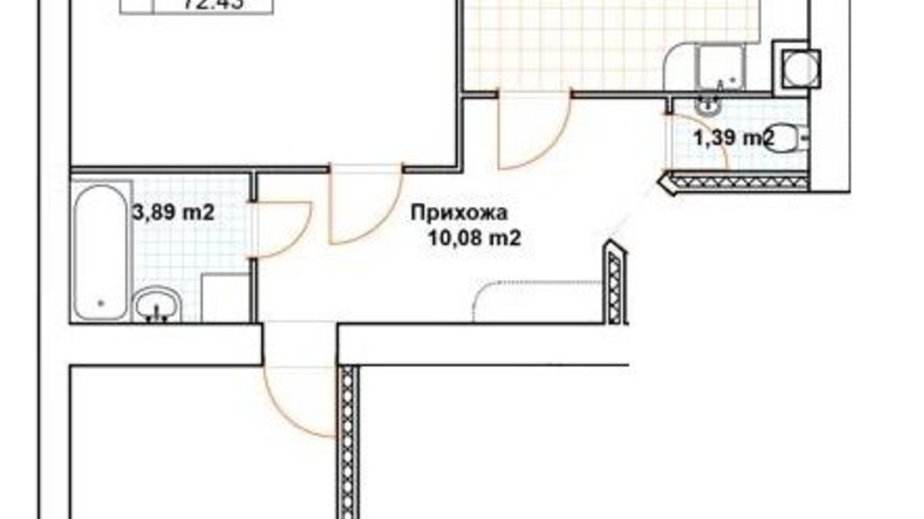 Планування 2-кімнатної квартири в ЖК Богуслава 71.5 м², фото 525984