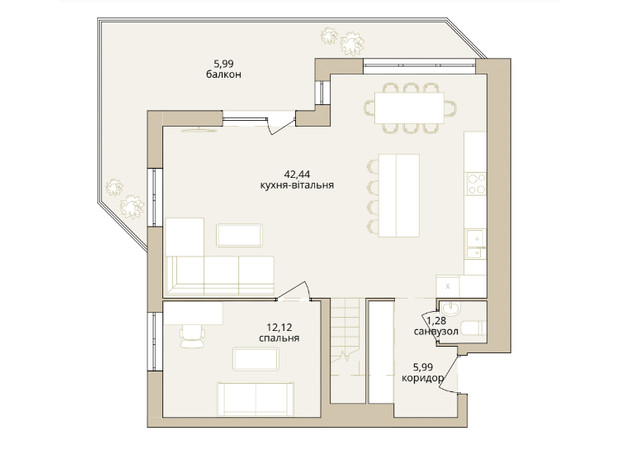 ЖК  Dream Lake: планування 4-кімнатної квартири 127.37 м²