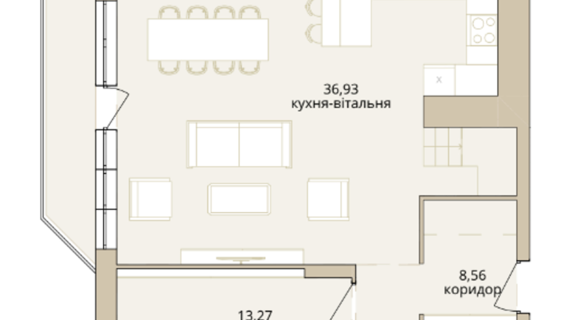 Планування багато­рівневої квартири в ЖК Dream Lake 122.98 м², фото 529461