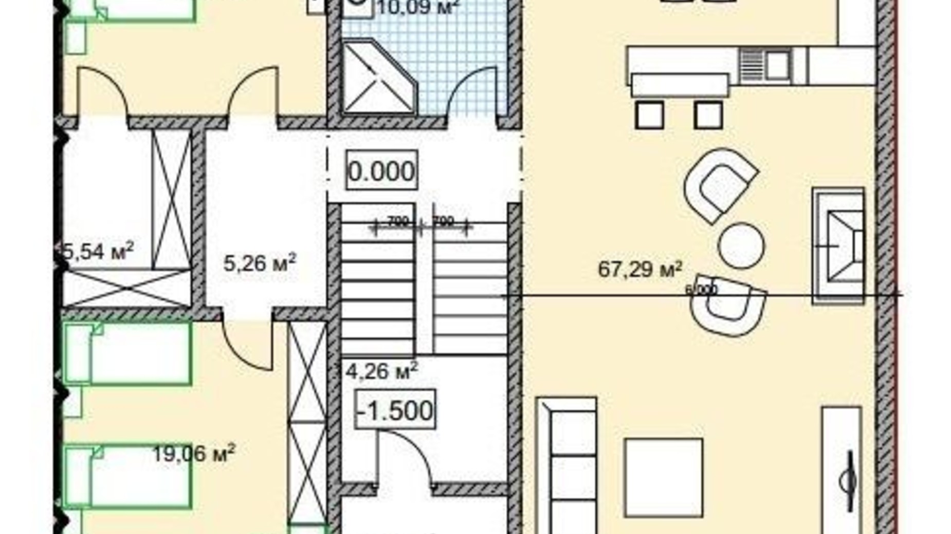 Планировка коттеджа в КГ Sunrise Village 219 м², фото 530249