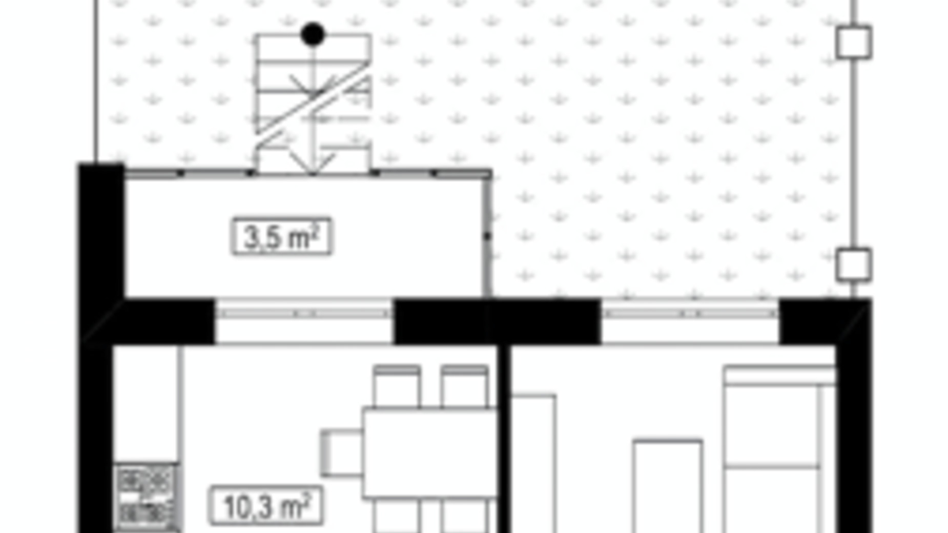 Планування 1-кімнатної квартири в ЖК Амстердам Клубний 32.6 м², фото 530343