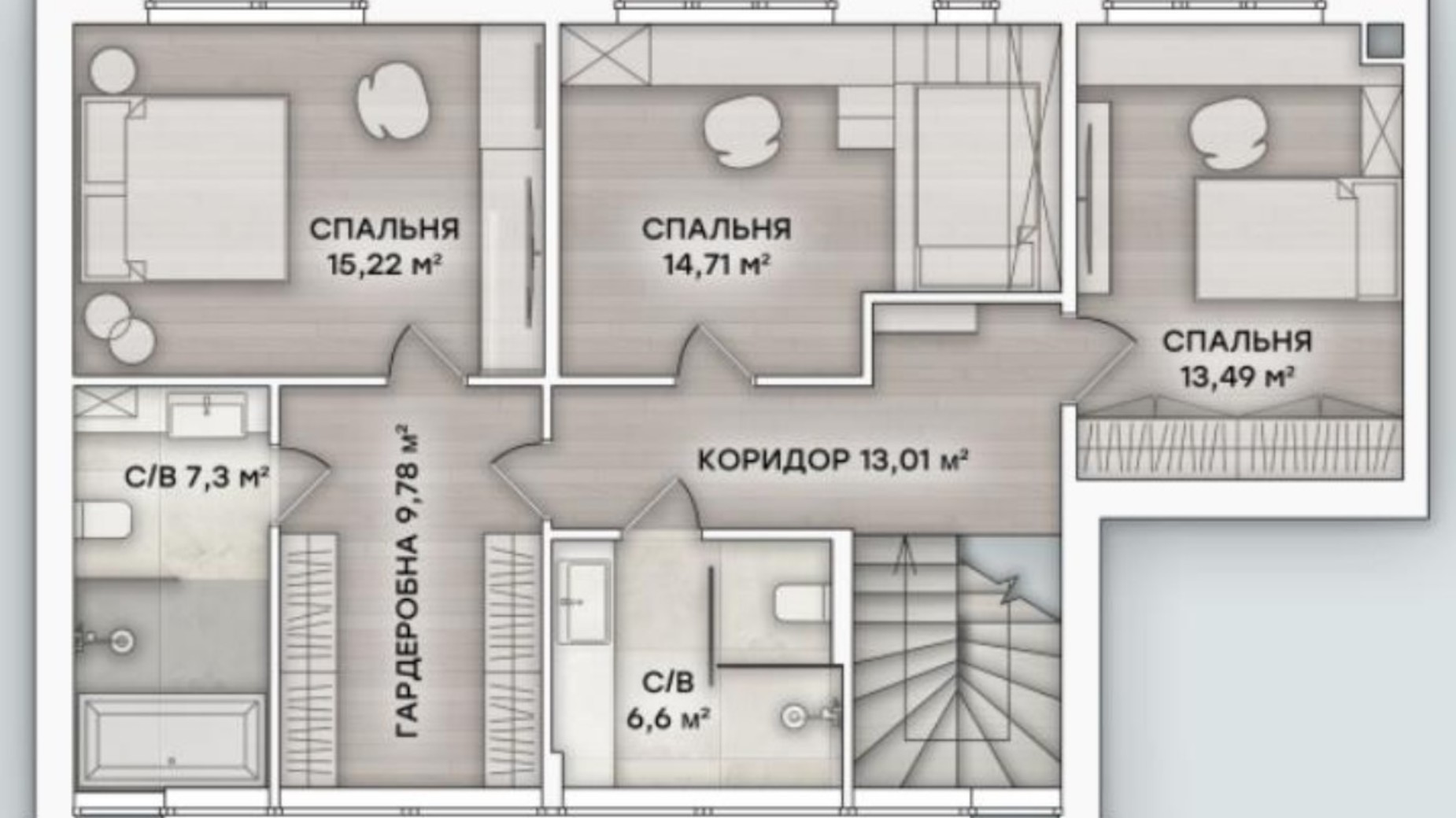 Планування котеджу в КМ Коник 162.89 м², фото 531026