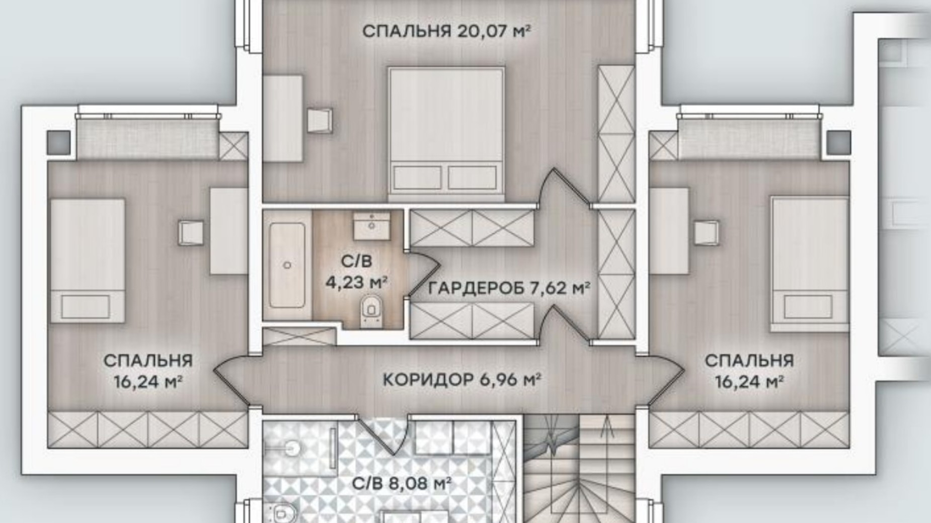 Планування котеджу в КМ Коник 167.35 м², фото 531027