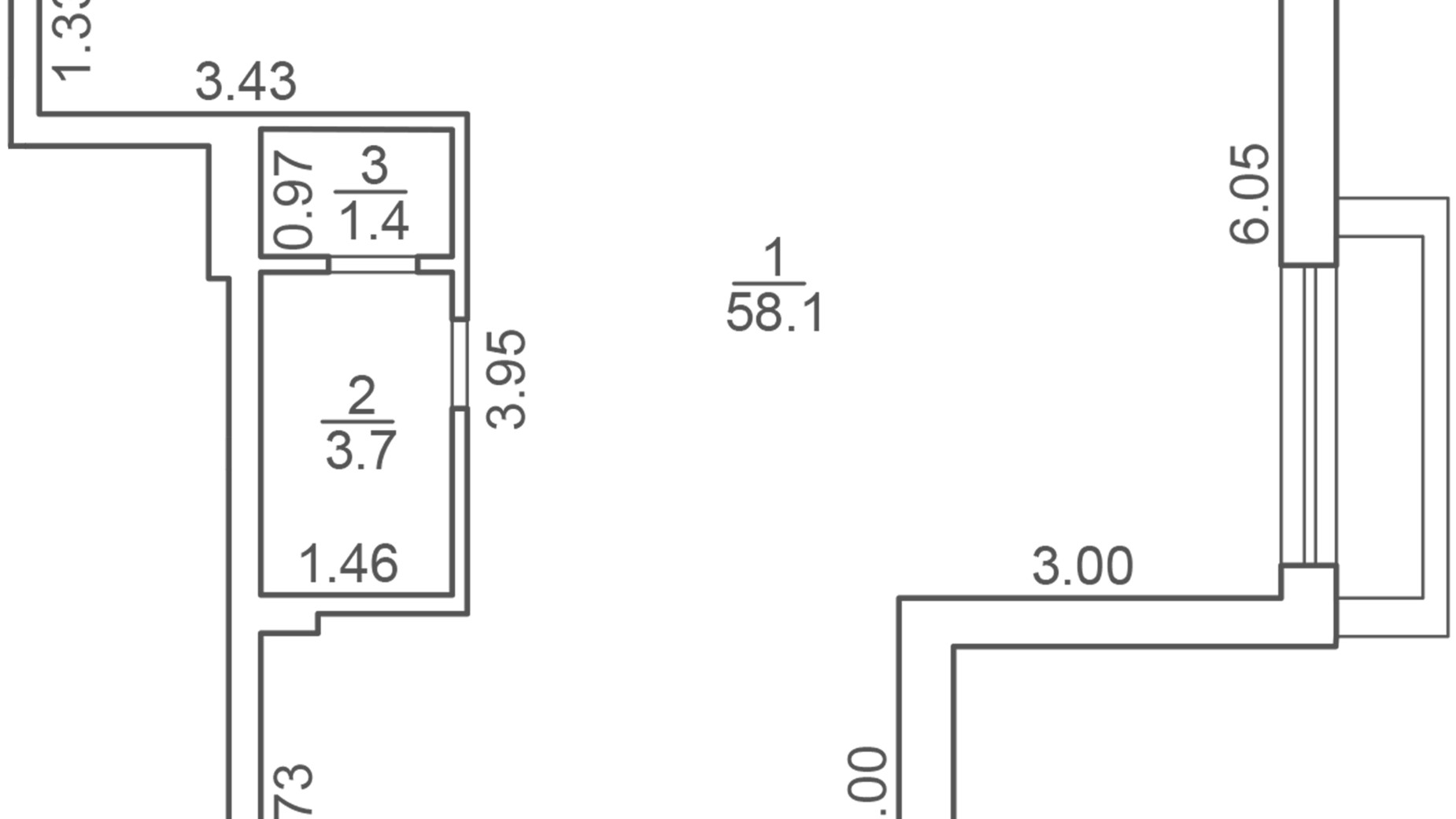 Планировка помещения в ЖК Белый Шоколад 63.2 м², фото 534479