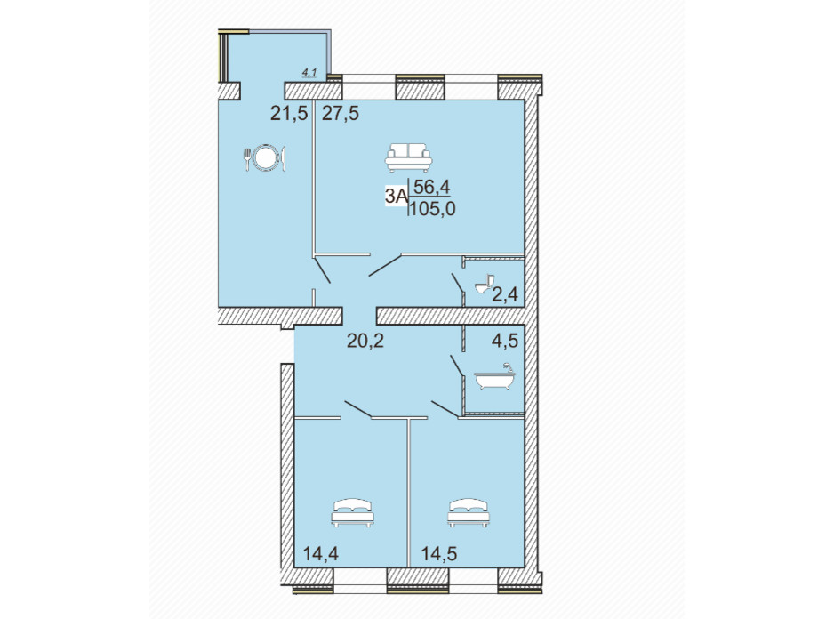 ЖК Семейный Lux планировка 21 ЖК Семейный Lux планировка 21
