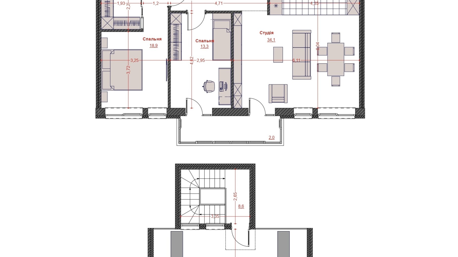 Планировка 2-комнатной квартиры в ЖК Оскар 162.5 м², фото 538548