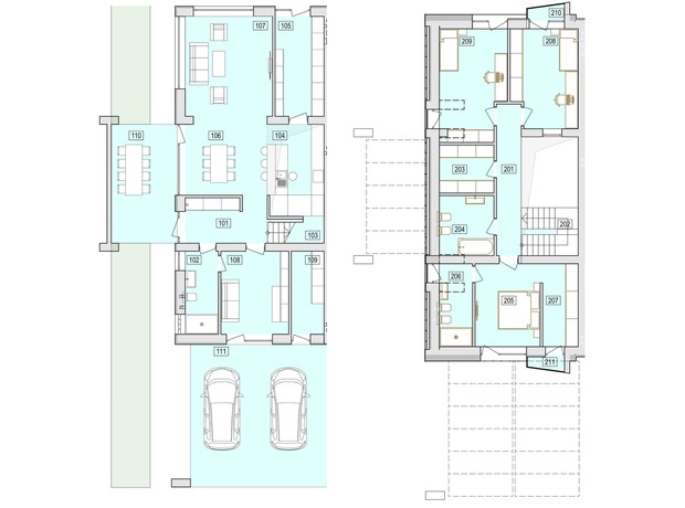КГ Atlant House: планировка 5-комнатной квартиры 197 м²