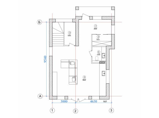 КГ Osocor House: планировка 4-комнатной квартиры 135 м²