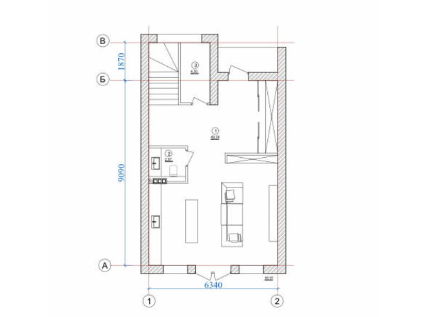 КГ Osocor House: планировка 3-комнатной квартиры 125 м²