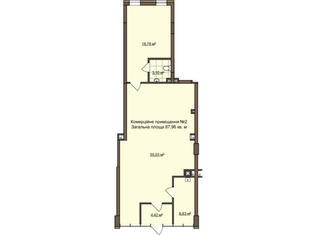 ЖК Globus Elite 2: планировка помощения 87.9 м²