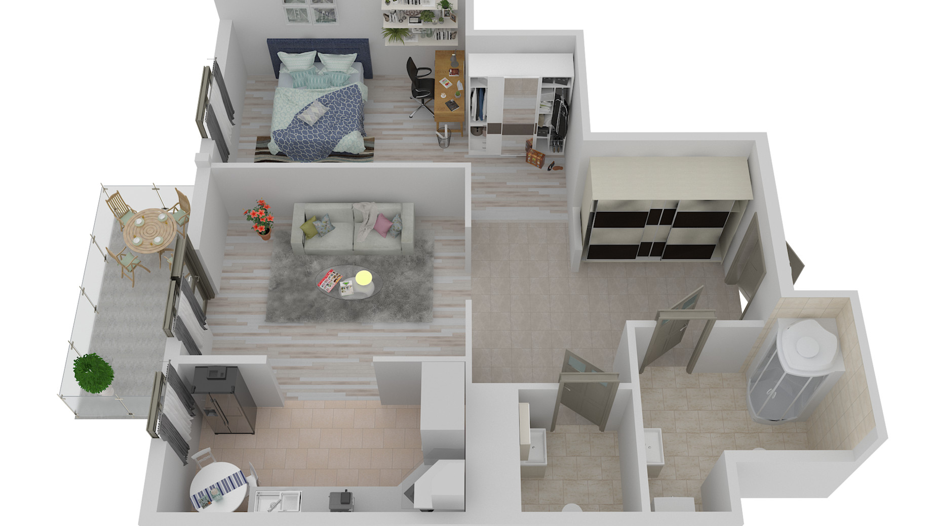Планування 2-кімнатної квартири в ЖК Бульвар Європейський 64.9 м², фото 540042