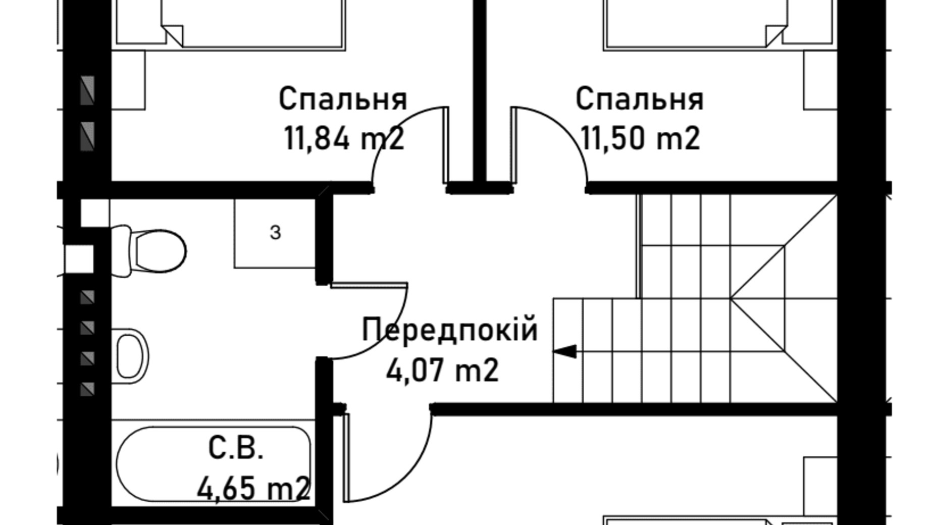 Планування таунхауса в Таунхаус Brooklyn 1 98.53 м², фото 540311