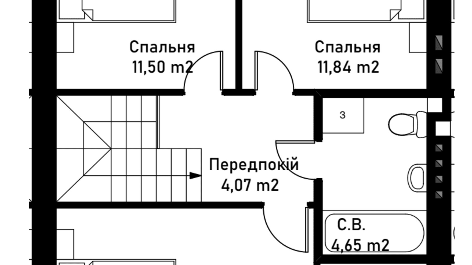 Планировка таунхауса в Таунхаус Brooklyn 1 98.53 м², фото 540316