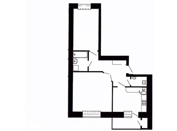 ЖК Острозький: планировка 2-комнатной квартиры 63.84 м²