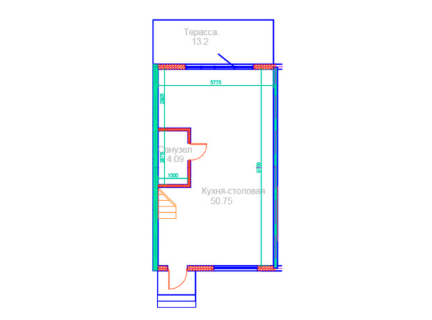 КГ Радуга: планировка 3-комнатной квартиры 135 м²