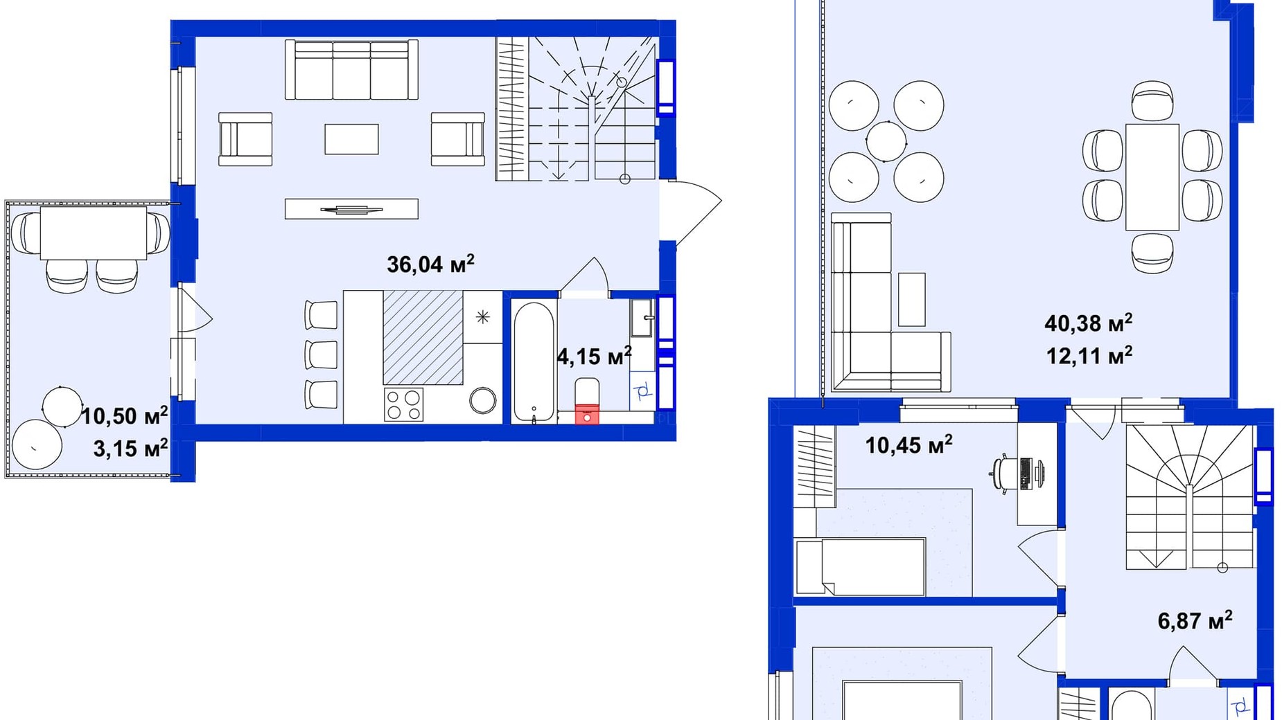 Планировка много­уровневой квартиры в ЖК Utlandia 2 90.61 м², фото 542625