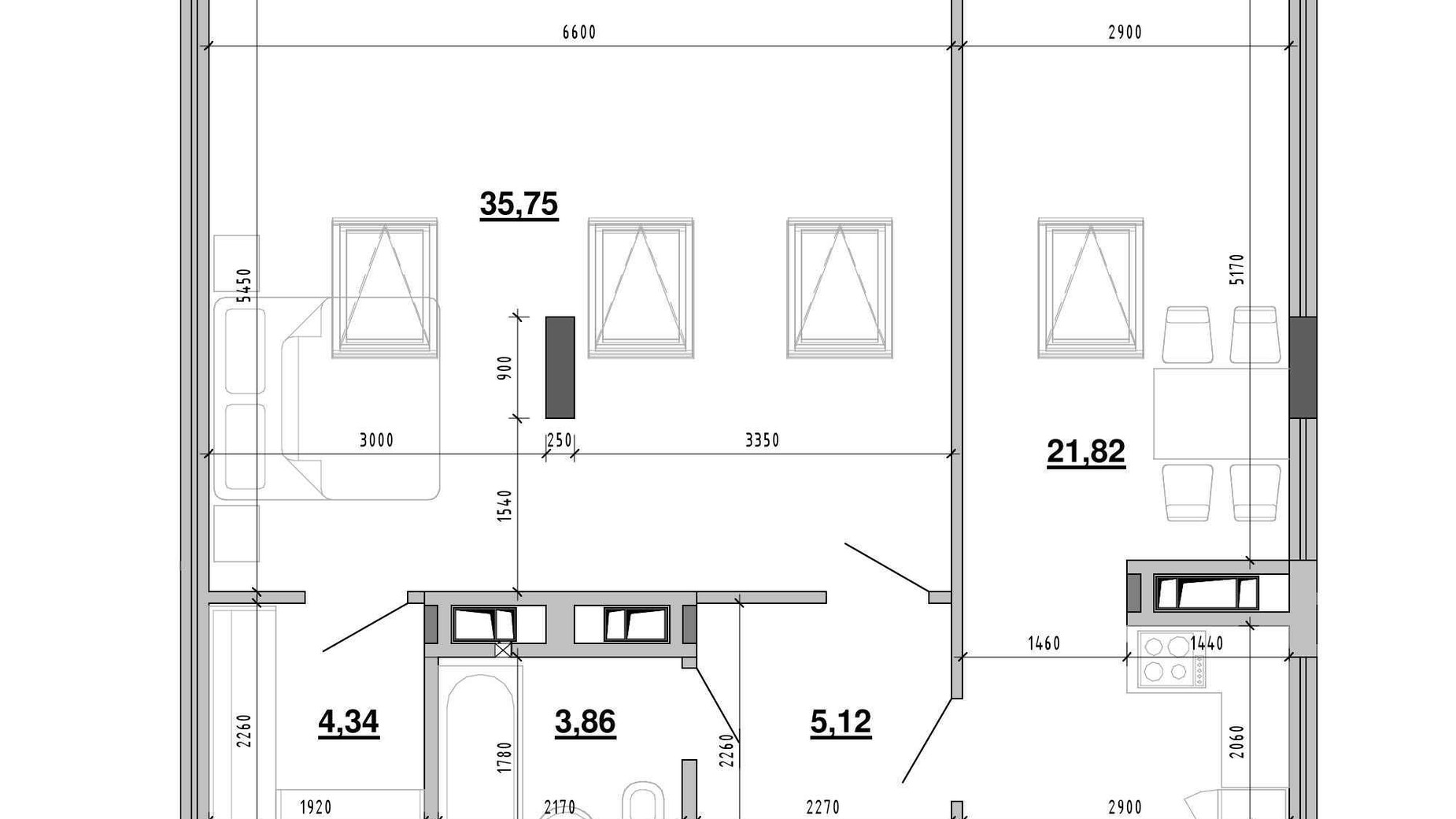 Планування 1-кімнатної квартири в ЖК Містечко Підзамче 70.95 м², фото 542870