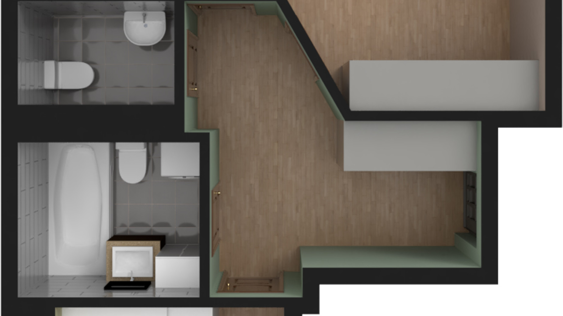 Планировка 2-комнатной квартиры в ЖК Paradise Avenue 59.2 м², фото 543353