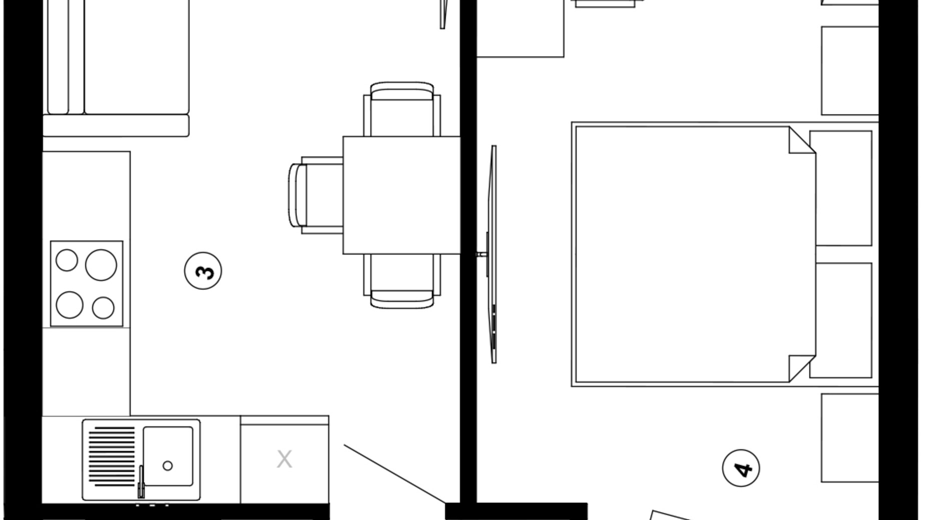 Планировка 1-комнатной квартиры в ЖК Paradise Avenue 41.8 м², фото 543357