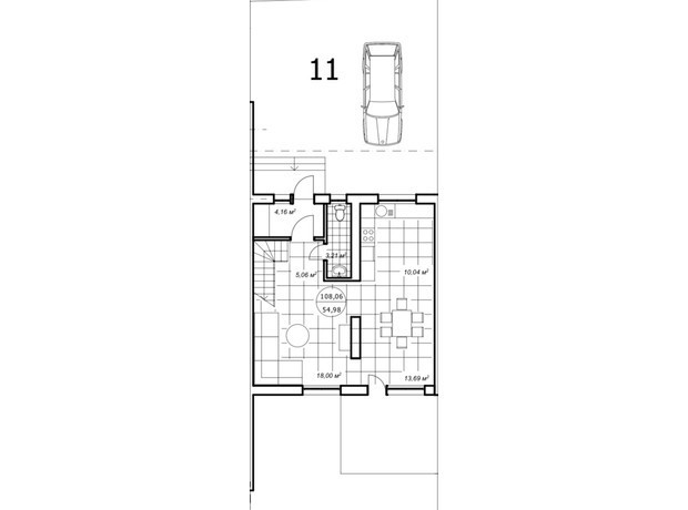 КМ вул. Шевченка, 116-б: планування 4-кімнатної квартири 108 м²