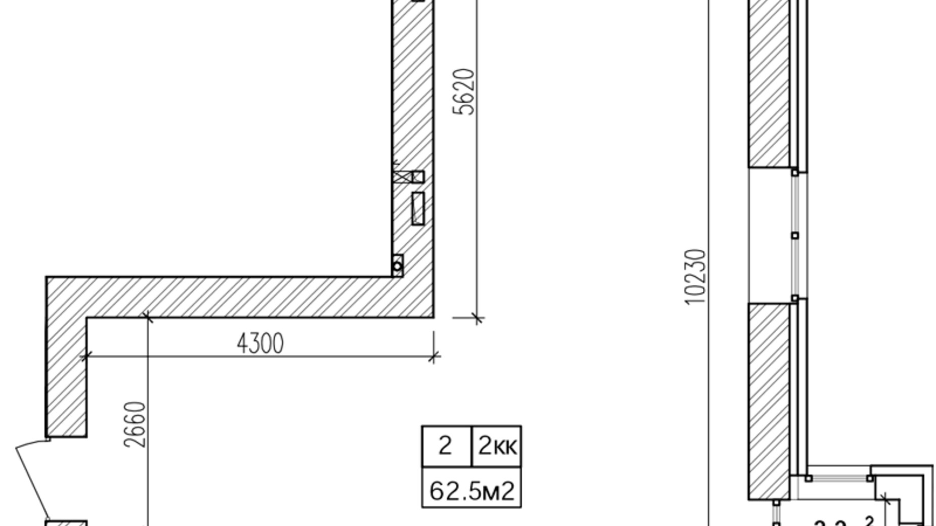 Планування 2-кімнатної квартири в ЖК Promenade 64.7 м², фото 544006