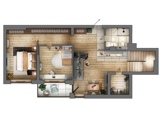 ЖК 7'я: планування 2-кімнатної квартири 88.5 м²