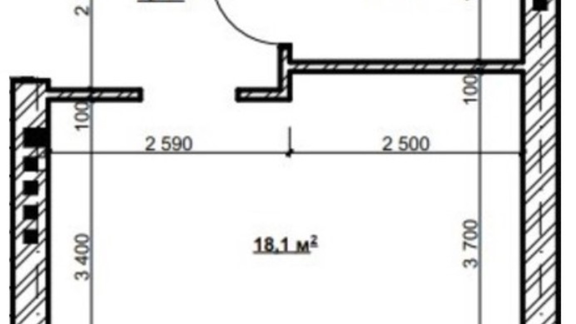 Планування 1-кімнатної квартири в ЖК Victory 28.5 м², фото 545451