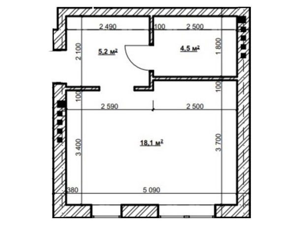 ЖК Victory: планування 1-кімнатної квартири 28.5 м²