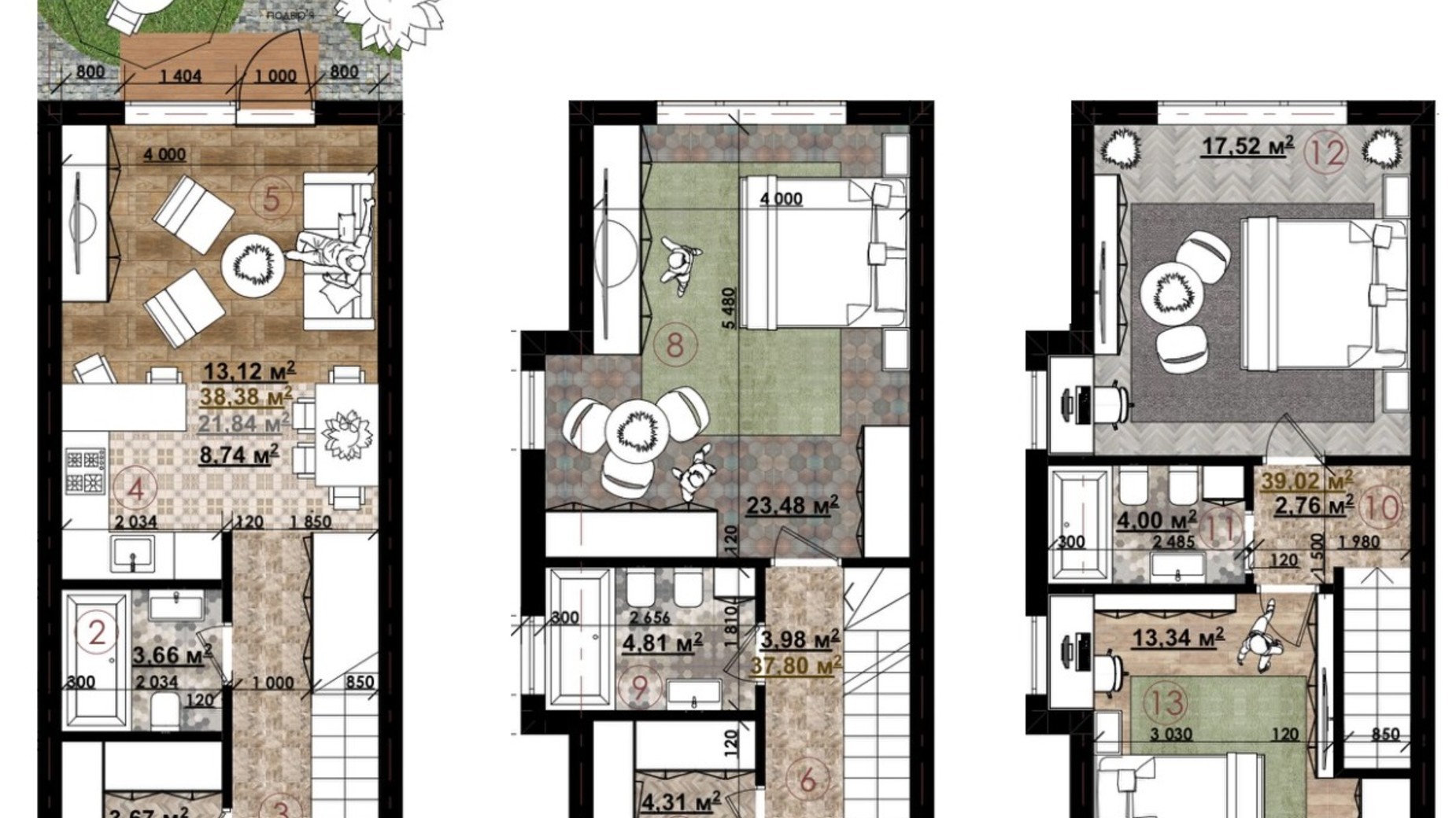 Планування таунхауса в Таунхаус New Smart 17 115.74 м², фото 545569