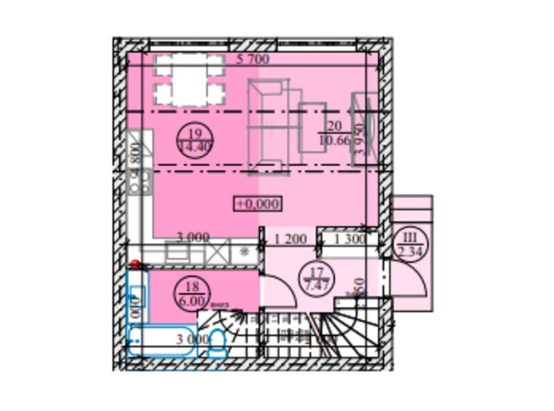 КМ Forest town: планування 3-кімнатної квартири 80 м²