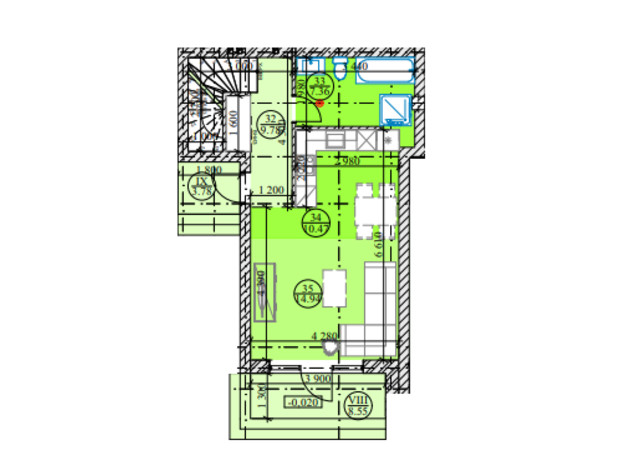 КМ Forest town: планування 3-кімнатної квартири 92.6 м²