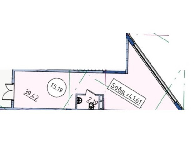 ЖК Пространство біля Стамбульского парку: планування приміщення 42.04 м²