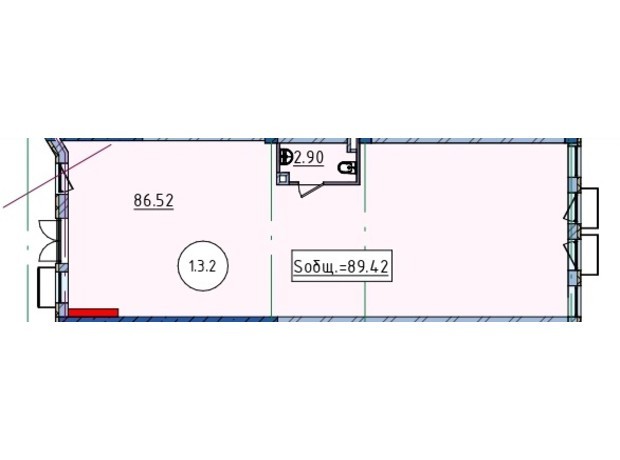 ЖК Пространство у Стамбульского парка: планировка помощения 89.1 м²