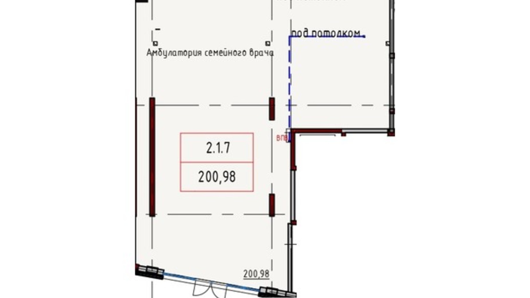 Планировка торгового помещения в ЖК Пространство на Инглези 200.98 м², фото 546368