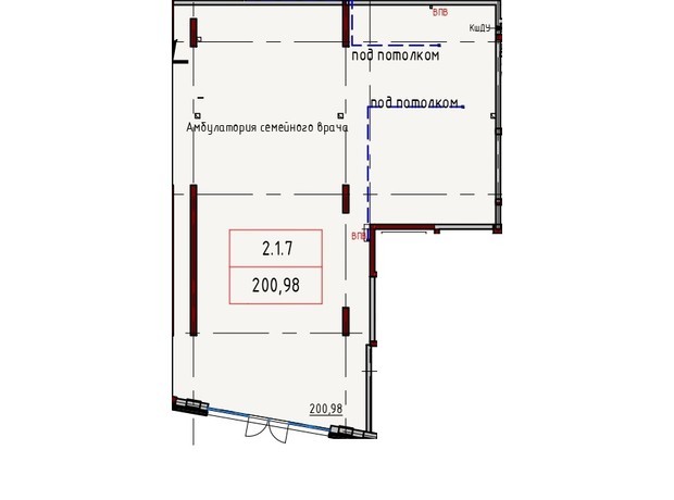 ЖК Простір на Інглезі: планування приміщення 200.98 м²