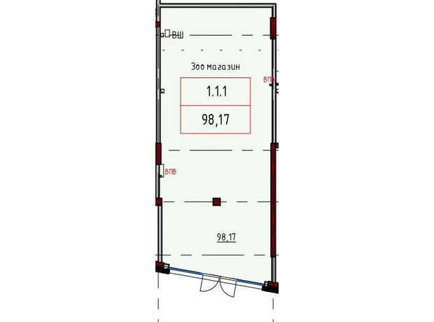 ЖК Простір на Інглезі: планування приміщення 98.17 м²